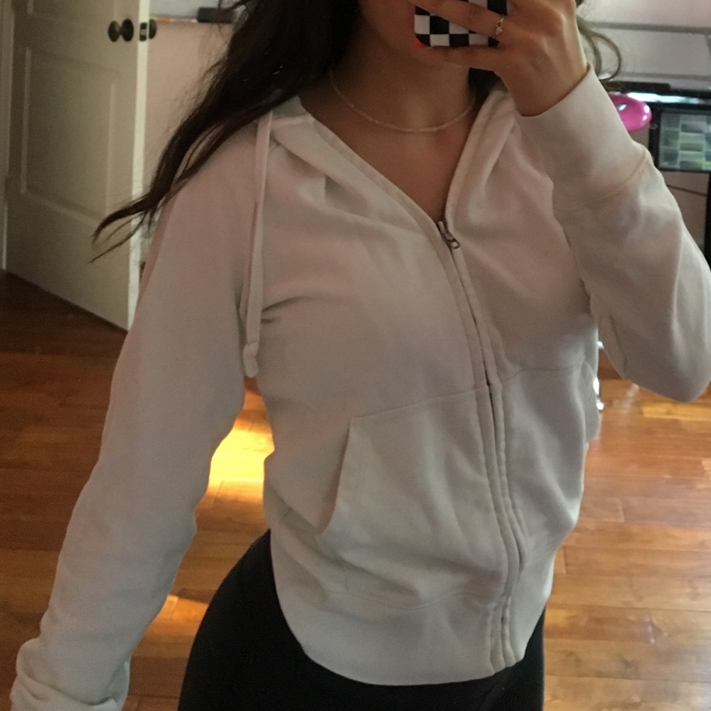 White zip up jacket